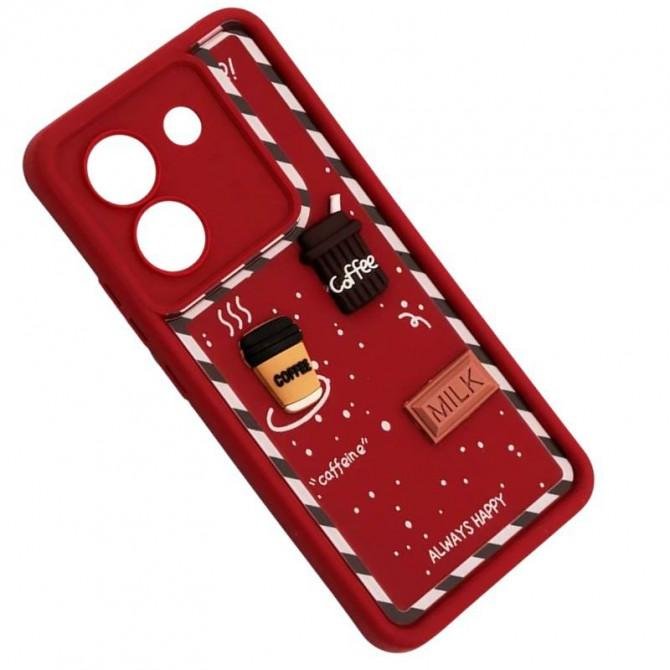 Чохол 3D Coffee&Cookie series for Xiaomi Redmi Note 13 4G Marsala-3