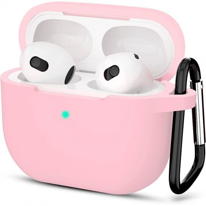 Чехол U-Like Silicone Protective Case For Airpods 3 Slim + clamp Pink