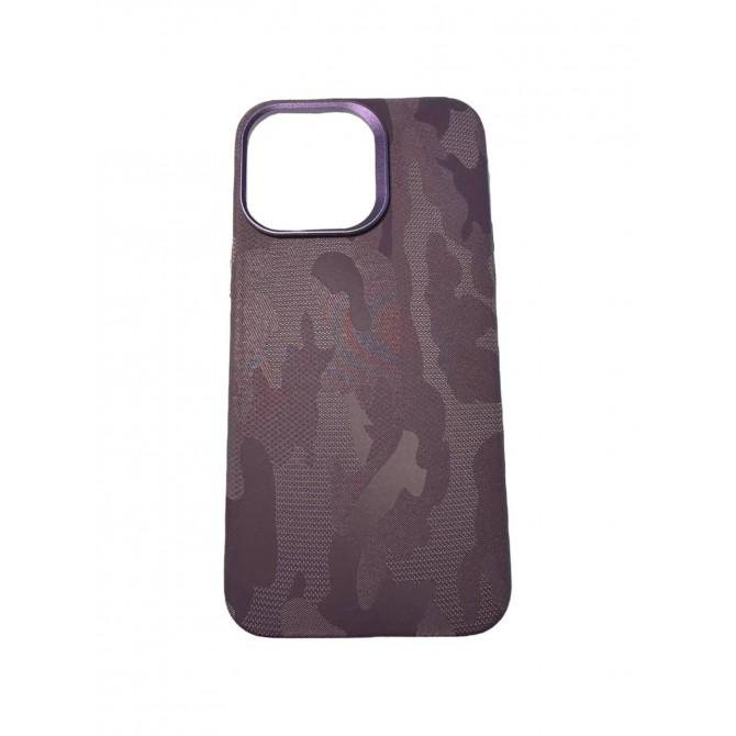 Шкіряний чохол Camo with MagSafe for iPhone 15 Pro Max Purple