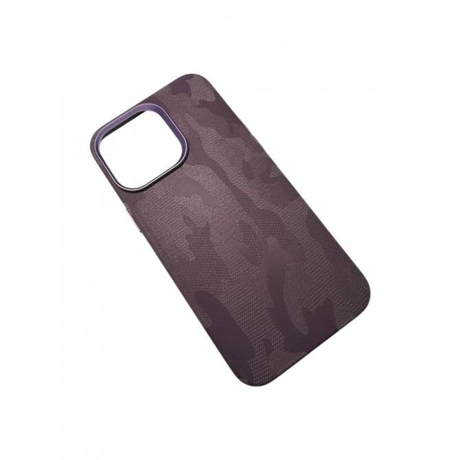 Шкіряний чохол Camo with MagSafe for iPhone 15 Pro Max Purple-1