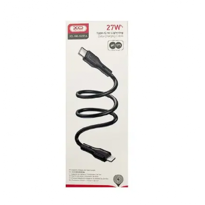 Кабель XO NBQ231A PD Rock series Type-C to Lightning 27W 1m Black-2