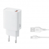 Сетевое зарядное устройство для XO L159 18W/USB-A White + MicroUSB Cable