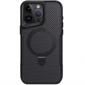 Чехол TPU+PC Metal Buttons with MagSafe Carbon Ring для Apple iPhone 14 Pro Max (6.7) Черный