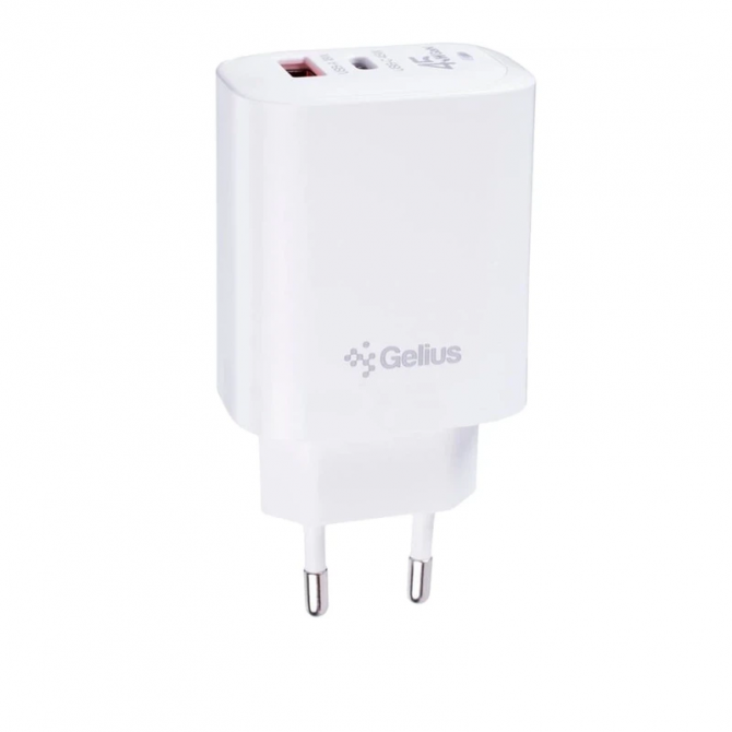 Мережевий зарядний пристрій Gelius Stratus GP-HC068 45W (1Type-C+1USB-A) White-1