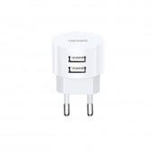 МЗП Usams Send-Tu Travel Charger Kit (2USB + Lightning Cable) White