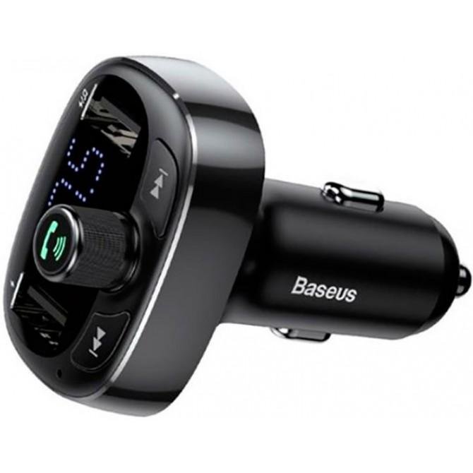 ФМ модулятор Baseus T-Typed S-09 3.4A/2USB Black