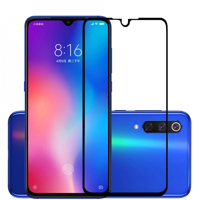 Захисне скло для XIAOMI Mi9 Full Glue (0.3 мм, 2.5D, чорне)