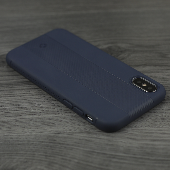 Чехол TOTU Design Soft series carbon fiber version для iPhone X Blue-3