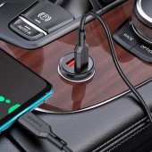 Автомобільний зарядний пристрій Borofone BZ18A PD20W+QC3.0 3A Black+ Cable MicroUSB Black Автомобільний зарядний пристрій Borofone BZ18A PD20W+QC3.0 3A Black+ Cable MicroUSB Black