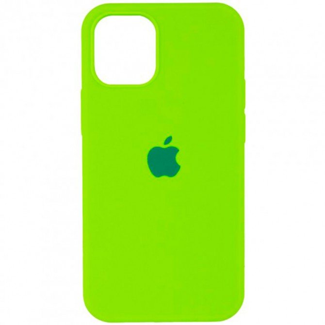 Оригінальний силіконовий чохол для iPhone 13 Неоново Салатовий FULL-1