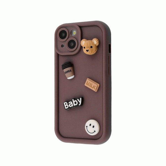 Чехол 3D Baby&Coffee series for iPhone 15 Pro Max Brown