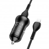 Автомобильное зарядное устройство 2USB Hoco NZ5 PD30W + QC3.0 Black + USB Type-C to Lightning Автомобильное зарядное устройство 2USB Hoco NZ5 PD30W + QC3.0 Black + USB Type-C to Lightning