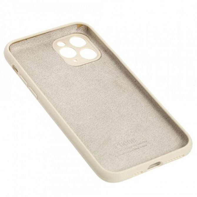 Оригінальний силіконовий чохол для iPhone 11 Pro Max Молочний FULL (with camera protection)-1