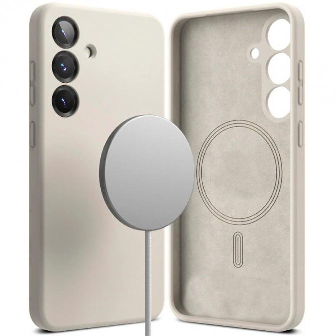 Силиконовый чехол Full Soft (MagSafe) Samsung Galaxy S23 FE Белый FULL