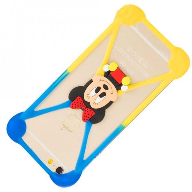 Чохол Universal Soft Touch Cover Minnie Mouse Жовтий/Синій-3