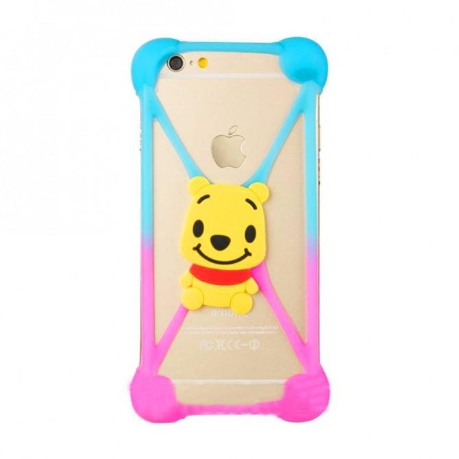 Чохол Universal Soft Touch Cover Teddy Bear Синій/Рожевий-3