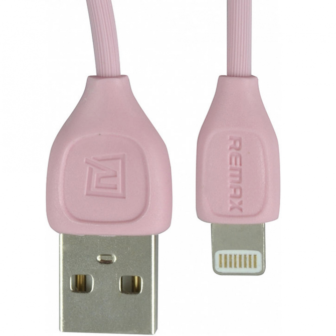 Кабель Remax Lesu RC-050i iPhone 5/6 Рожевий 1m-1
