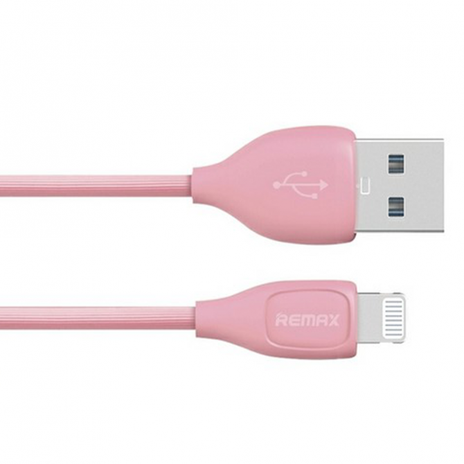 Кабель Remax Lesu RC-050i iPhone 5/6 Рожевий 1m-2