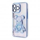 TPU чехол Cute Bear Liquid для iPhone 14 Pro Max Синий
