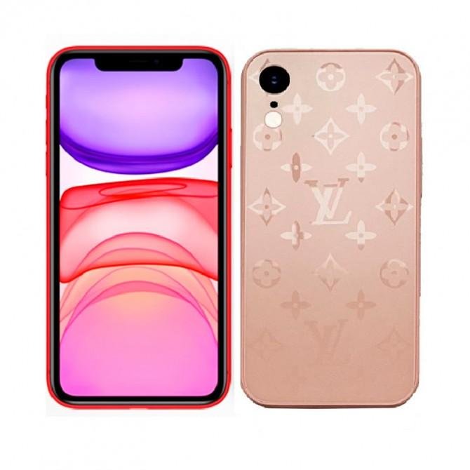 Чохол TPU Glass LV для iPhone Xr Пудровий
