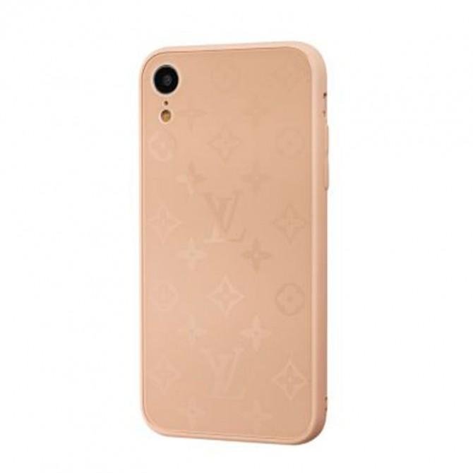 Чохол TPU Glass LV для iPhone Xr Пудровий-2