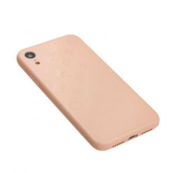 Чохол TPU Glass LV для iPhone Xr Пудровий-3