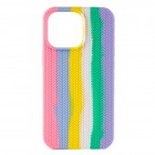 Чехол Colorfull Braided Soft Case iPhone 13 Pro Pink/Purple Чехол Colorfull Braided Soft Case iPhone 13 Pro Pink/Purple