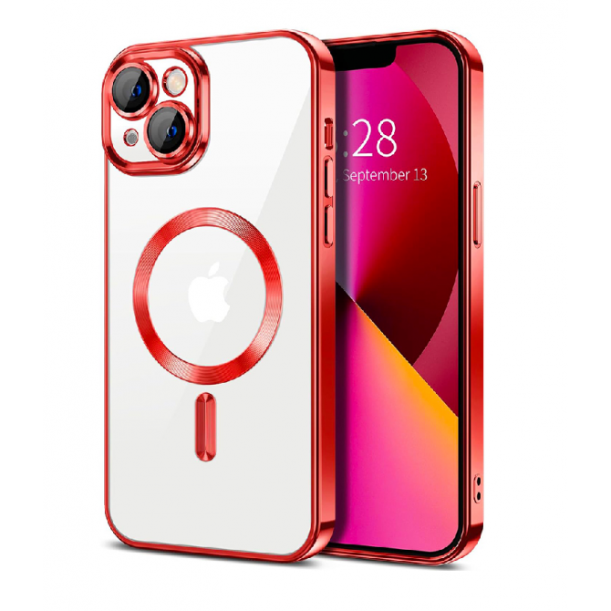 Силіконовий чохол SHINING with MagSafe для iPhone 13 Червоний