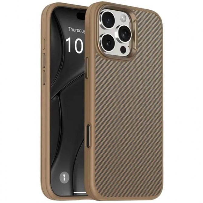 Чехол TPU+PC Carbon with MagSafe для Apple iPhone 14 Pro Max (6.7") Brown