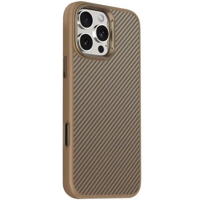 Чехол TPU+PC Carbon with MagSafe для Apple iPhone 14 Pro Max (6.7") Brown-1