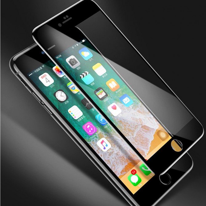 Защитное стекло Baseus для APPLE iPhone 8 Plus ARC (0.2 мм, 2.5D чёрное)-1