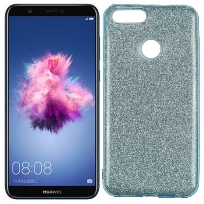 Чохол Silicone 3in1 Блискітки для Huawei P Smart Blue