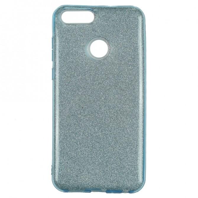 Чохол Silicone 3in1 Блискітки для Huawei P Smart Blue-1