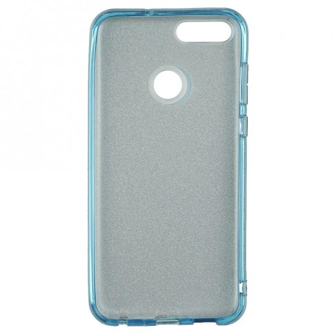 Чохол Silicone 3in1 Блискітки для Huawei P Smart Blue-2