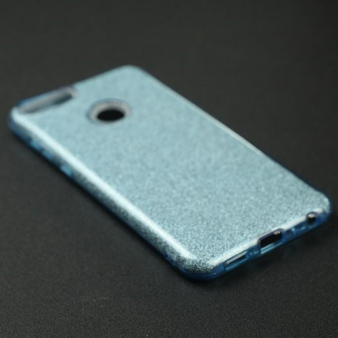 Чохол Silicone 3in1 Блискітки для Huawei P Smart Blue-3