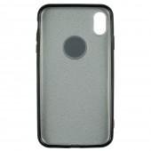 Чохол Silicone 3in1 Блискітки для iPhone Xs Max Чорний