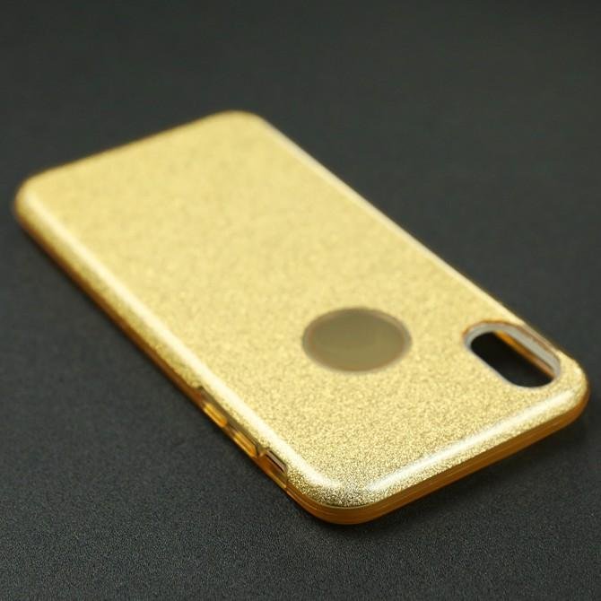 Чехол Silicone 3in1 Блёстки для iPhone Xs Max Gold-4