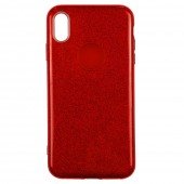 Чехол Silicone 3in1 Блёстки для iPhone Xs Max Red Чехол Silicone 3in1 Блёстки для iPhone Xs Max Red