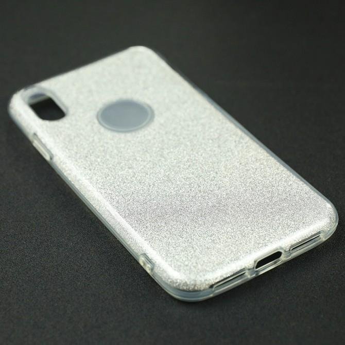 Чехол Silicone 3in1 Блёстки для iPhone Xs Max White-3