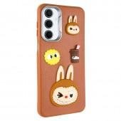 Чехол TPU Leather Toys для Samsung Galaxy A16 4G/5G (Labubu/Brown)