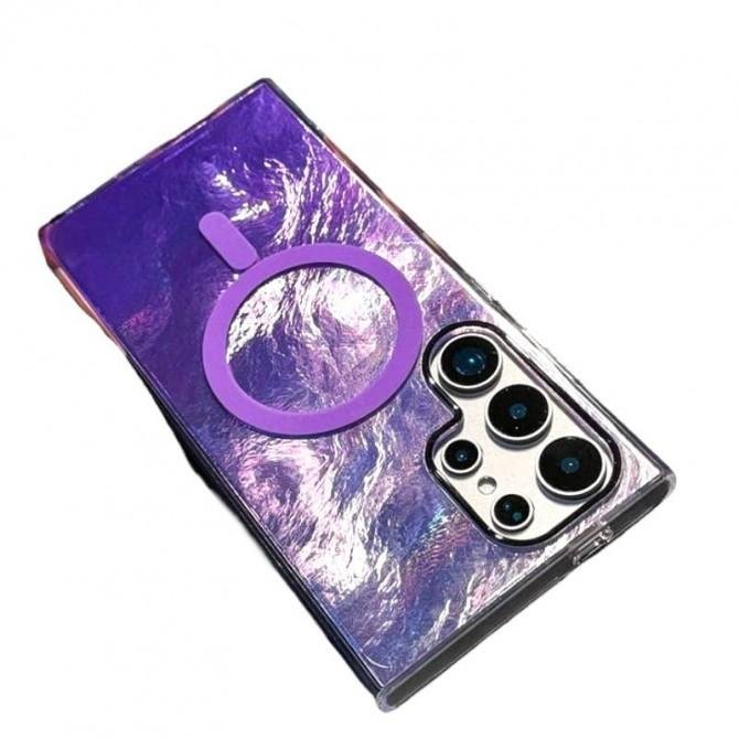 Чехол TPU Shiny Mountain (MagFit) для Samsung Galaxy S25 Plus Purple-1