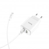 Мережевий зарядний пристрій 2USB Hoco C62A Бiлий + USB Cable Type-C (2.1A) Мережевий зарядний пристрій 2USB Hoco C62A Бiлий + USB Cable Type-C (2.1A)