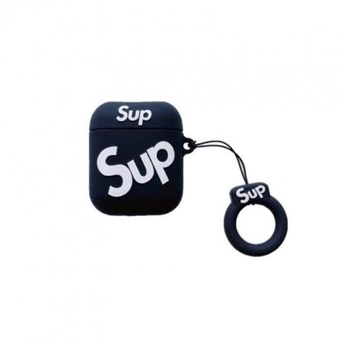 Чехол U-Like Silicone Case For Airpods Cartoon Sup Black-1