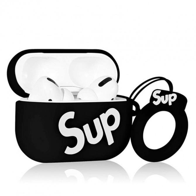 Чехол U-Like Silicone Case For Airpods Cartoon Sup Black-2