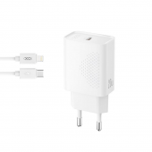 Сетевое зарядное устройство XO L160 20W/1USB-С + Lightning White