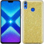 Чохол Silicone 3in1 Блискітки для Huawei Honor 8X Золотий