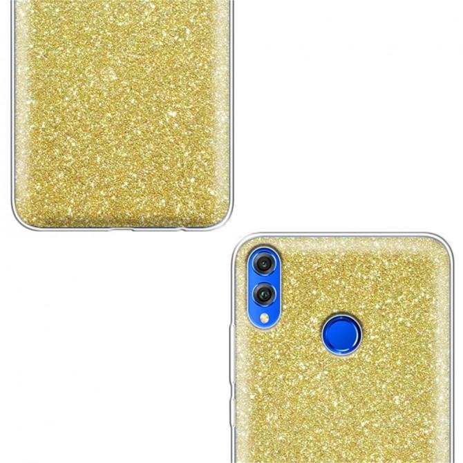 Чохол Silicone 3in1 Блискітки для Huawei Honor 8X Золотий-3