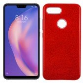 Чехол Silicone 3in1 Блёстки для Xiaomi Mi8 Lite Red Чехол Silicone 3in1 Блёстки для Xiaomi Mi8 Lite Red