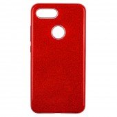 Чехол Silicone 3in1 Блёстки для Xiaomi Mi8 Lite Red Чехол Silicone 3in1 Блёстки для Xiaomi Mi8 Lite Red