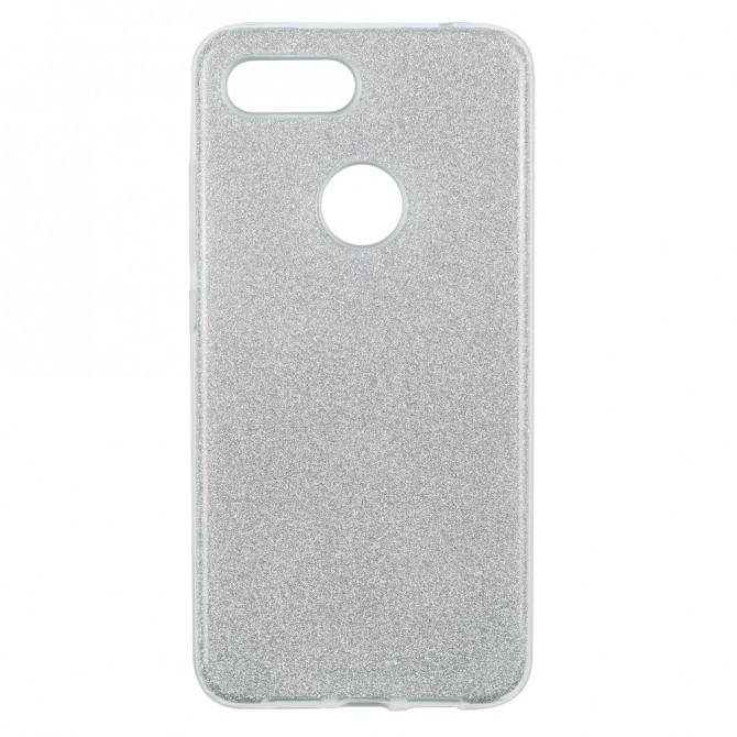 Чехол Silicone 3in1 Блёстки для Xiaomi Mi8 Lite White-1